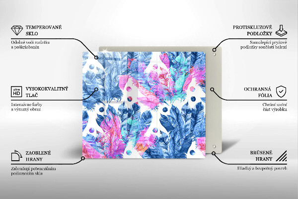 Worktop saver large Illustration of boho feathers