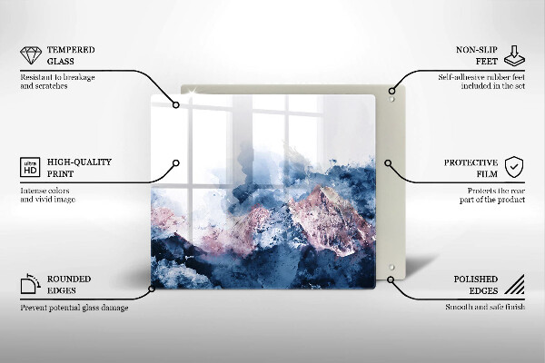 Chopping board Abstraction painted mountains