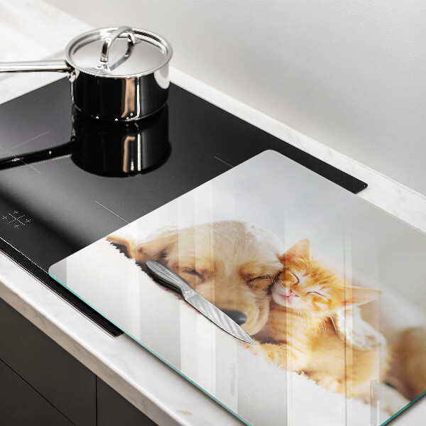 Chopping board Animals dog and cat