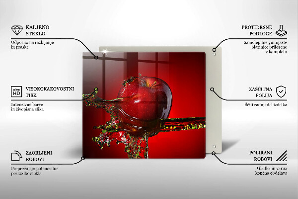 Chopping board Apple fruit in water