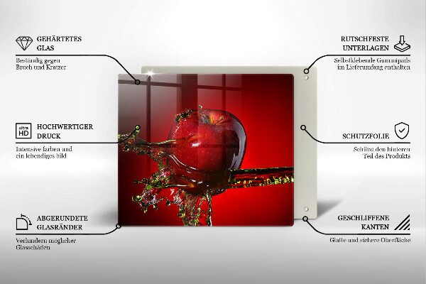 Chopping board Apple fruit in water