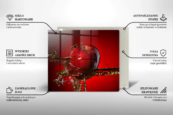 Chopping board Apple fruit in water