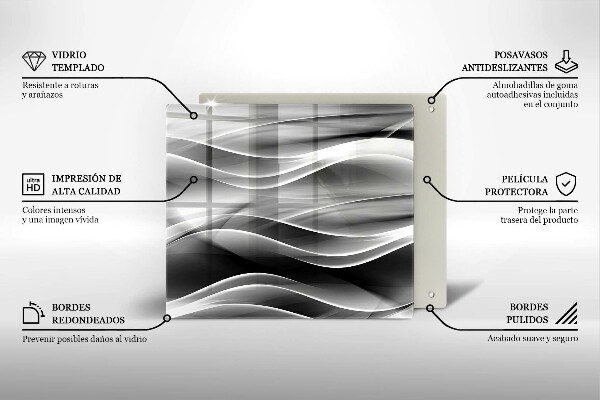 Chopping board Abstraction of smoke lines