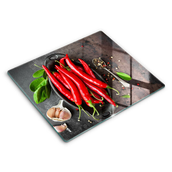 Chopping board Red chili peppers