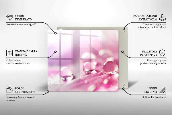 Chopping board Rosa flower petals