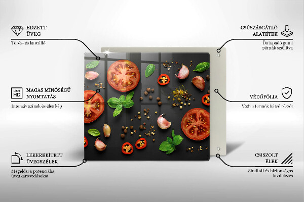 Chopping board Tomatoes and spices