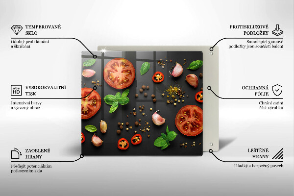 Chopping board Tomatoes and spices