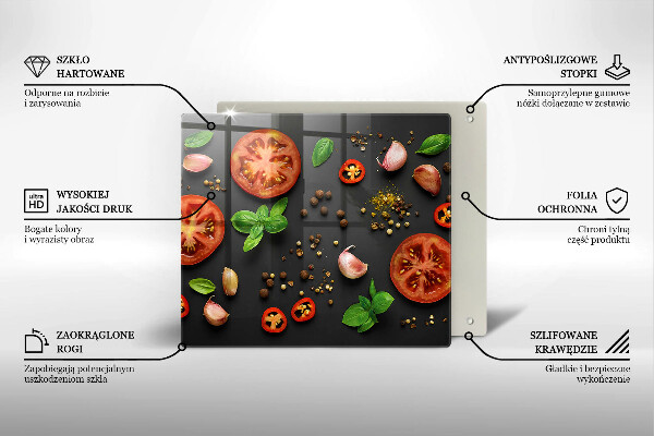 Chopping board Tomatoes and spices