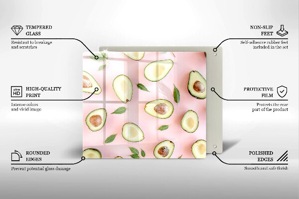 Chopping board Avocado pattern