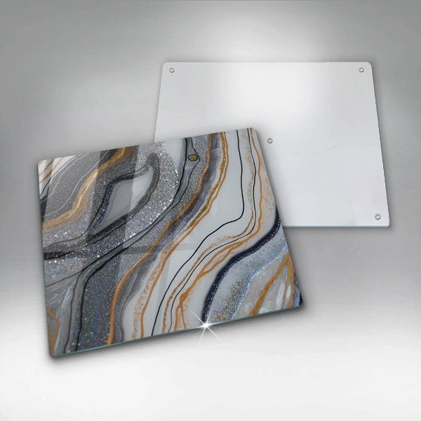 Chopping board rock with gold