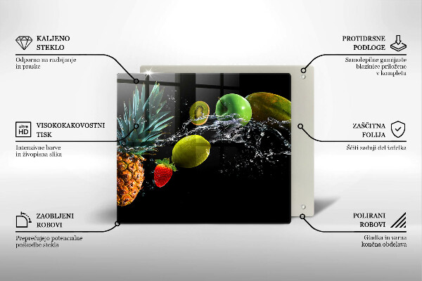 Glass worktop protector Fruits in water