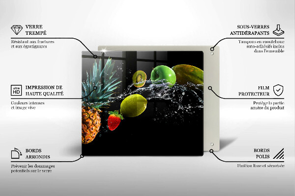 Glass worktop protector Fruits in water