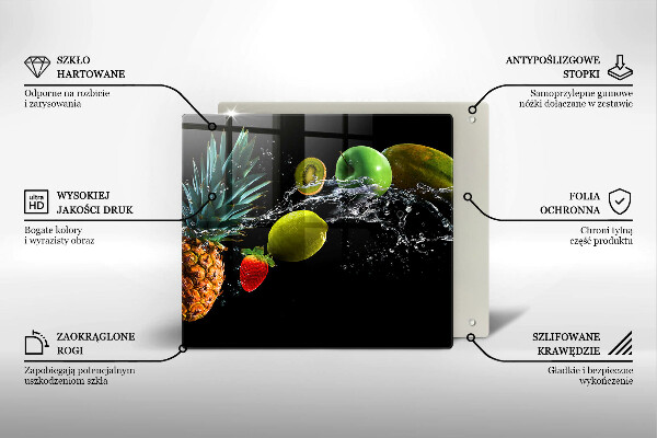 Glass worktop protector Fruits in water