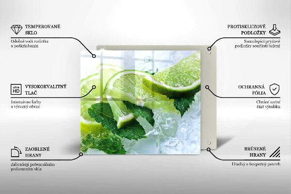 Chopping board Lime mint and ice