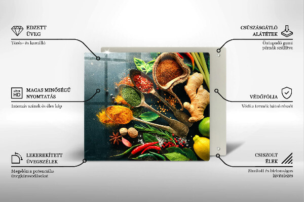 Chopping board Kitchen spices of spoon