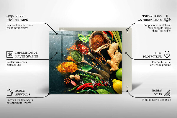 Chopping board Kitchen spices of spoon