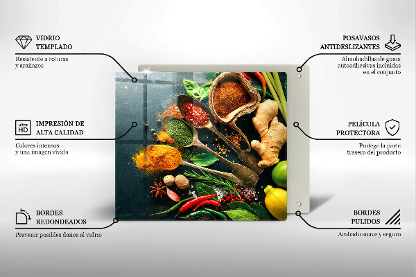 Chopping board Kitchen spices of spoon