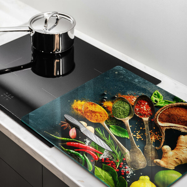 Chopping board Kitchen spices of spoon