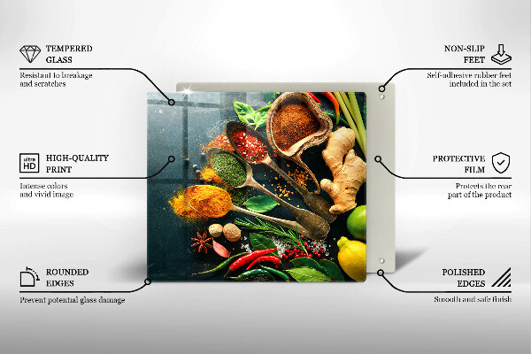 Chopping board Kitchen spices of spoon