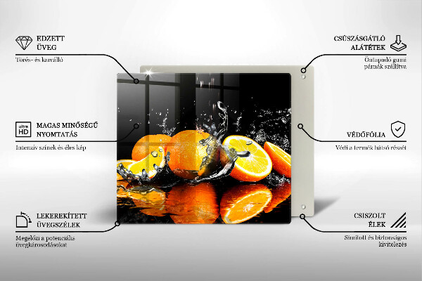 Chopping board Juicy fruit oranges