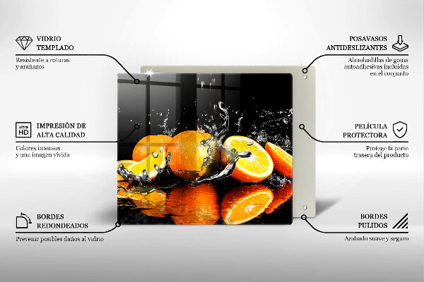 Chopping board Juicy fruit oranges