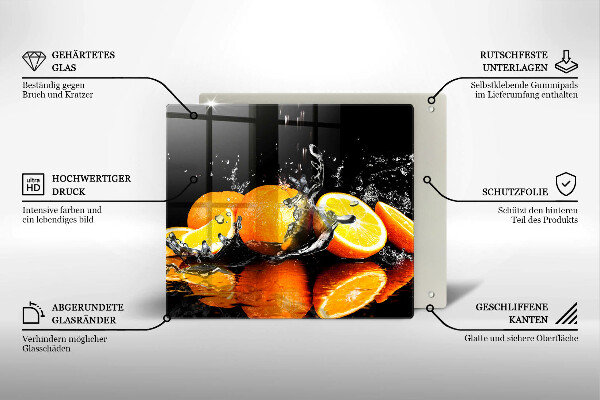 Chopping board Juicy fruit oranges