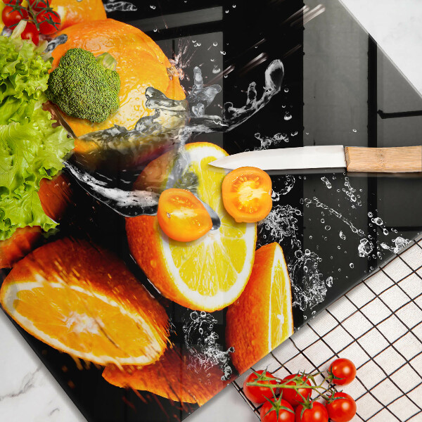 Chopping board Juicy fruit oranges