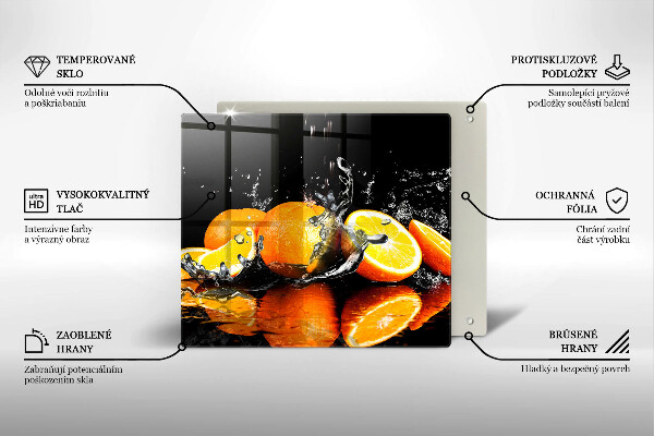 Chopping board Juicy fruit oranges