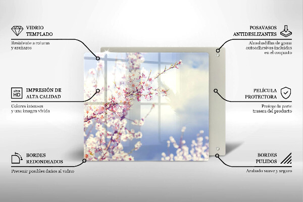 Chopping board A blooming tree