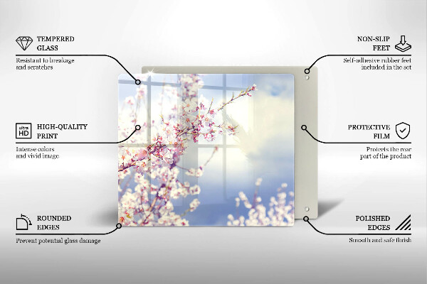 Chopping board A blooming tree