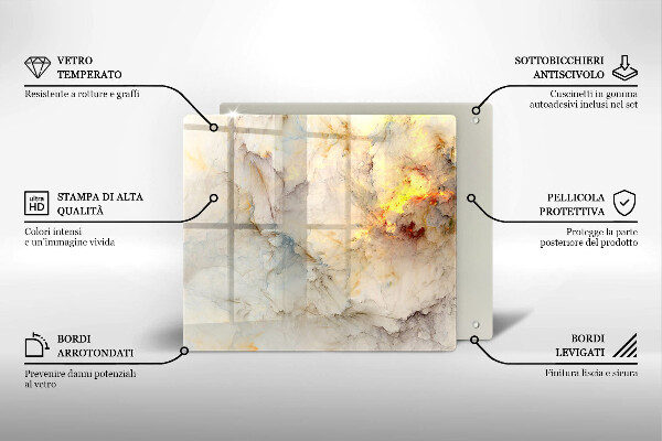 Chopping board Marble texture with gold