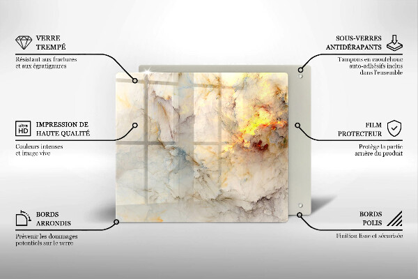 Chopping board Marble texture with gold