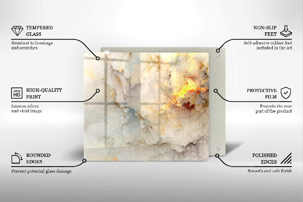 Chopping board Marble texture with gold