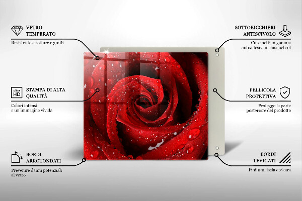 Chopping board Rose flower petals