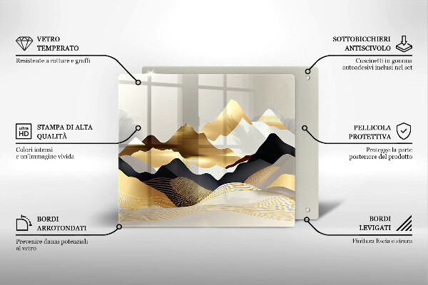 Chopping board Abstraction of golden mountains