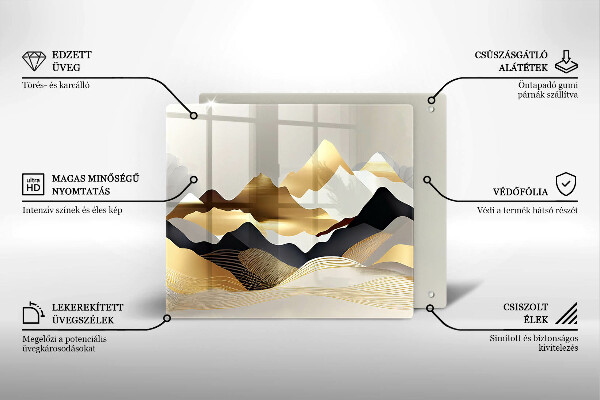 Chopping board Abstraction of golden mountains