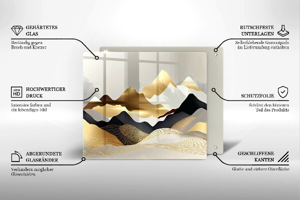 Chopping board Abstraction of golden mountains