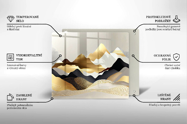 Chopping board Abstraction of golden mountains