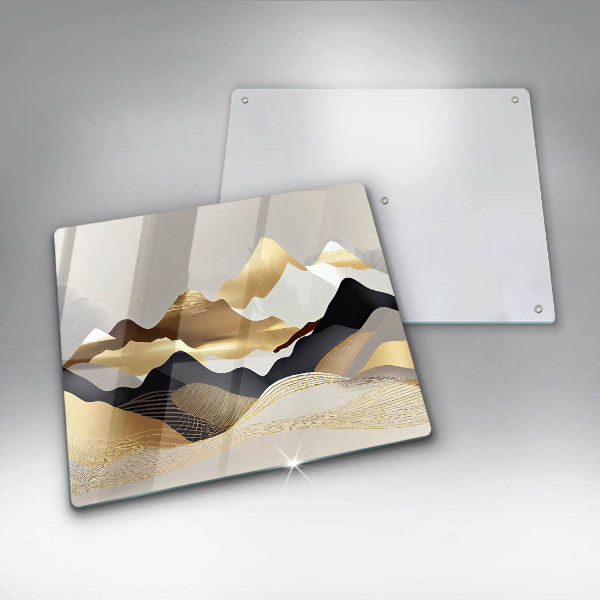 Chopping board Abstraction of golden mountains