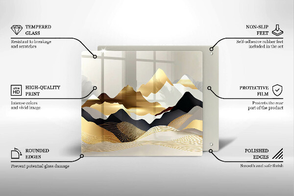 Chopping board Abstraction of golden mountains