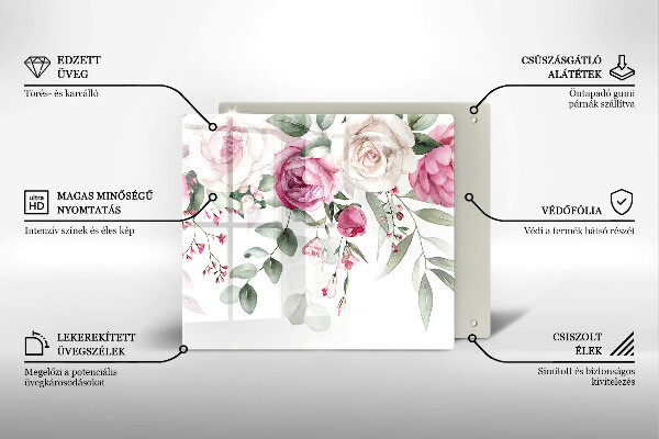 Chopping board Watercolor roses