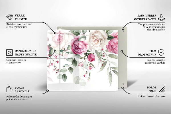 Chopping board Watercolor roses