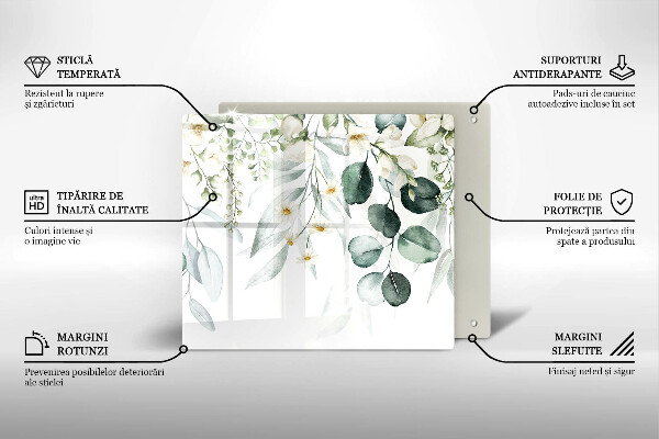 Chopping board Watercolor plants