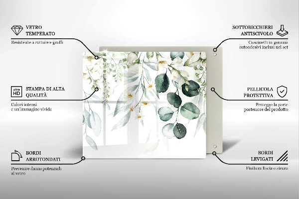 Chopping board Watercolor plants