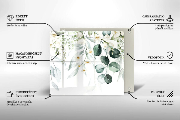 Chopping board Watercolor plants