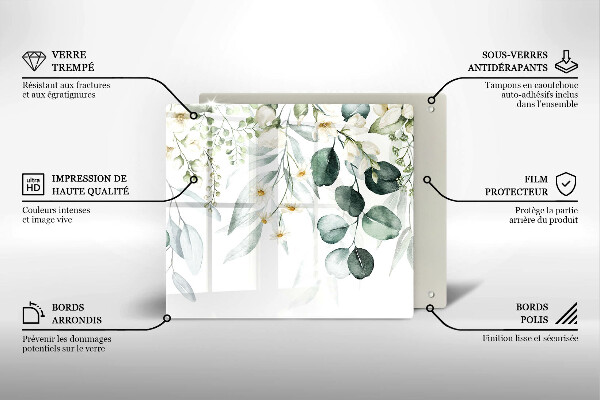 Chopping board Watercolor plants