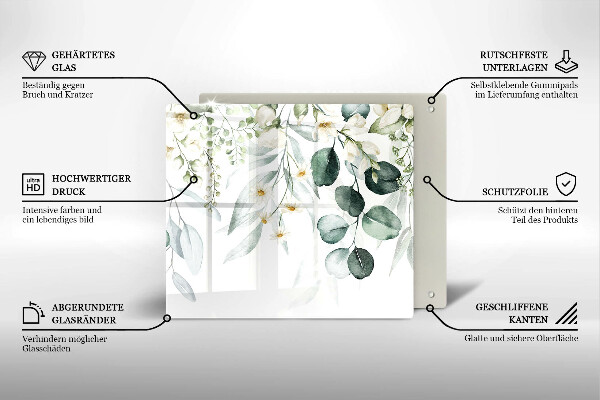 Chopping board Watercolor plants