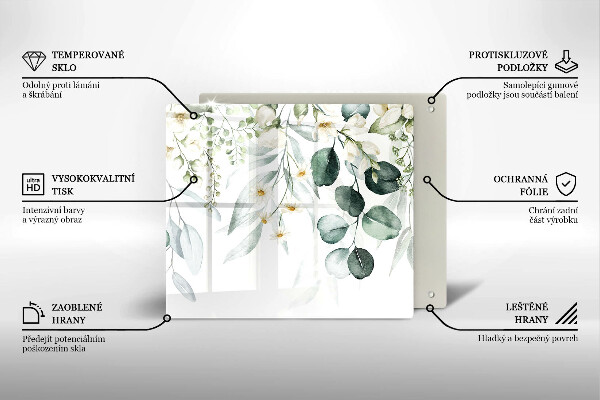 Chopping board Watercolor plants