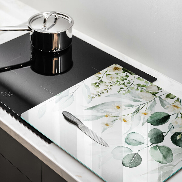 Chopping board Watercolor plants