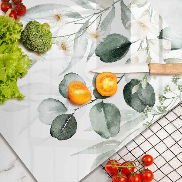 Chopping board Watercolor plants